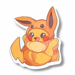 Anime Pokemon Vinyl Water Bottle Sticker (RR05): Eevee Pikachu 1.75 in.